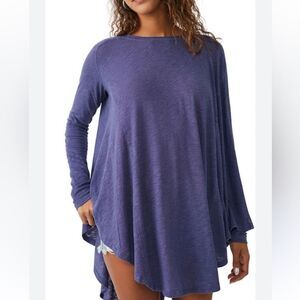 Free People Flowy Purple Long Sleeve Top